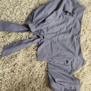 Off shoulder crop long sleeve